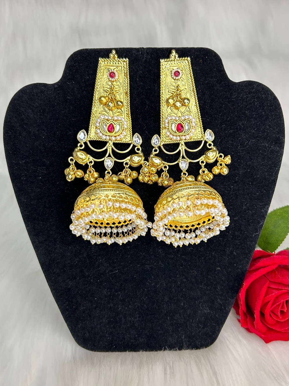 Statement Gold Plated Kashmiri Jhumka